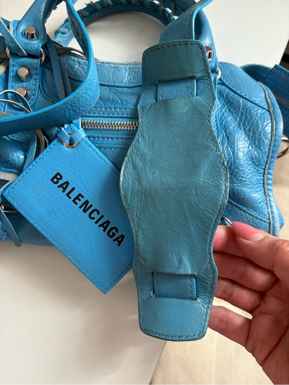Balenciaga Turquoise Blue Classic Mini City Crossbody - Picture 10 of 14